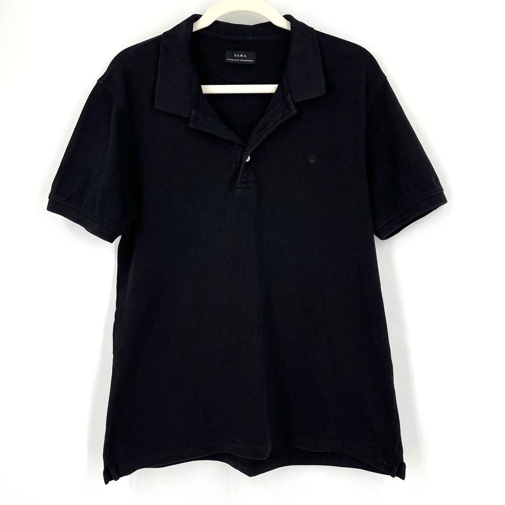 Zara Black Polo Shirt Large